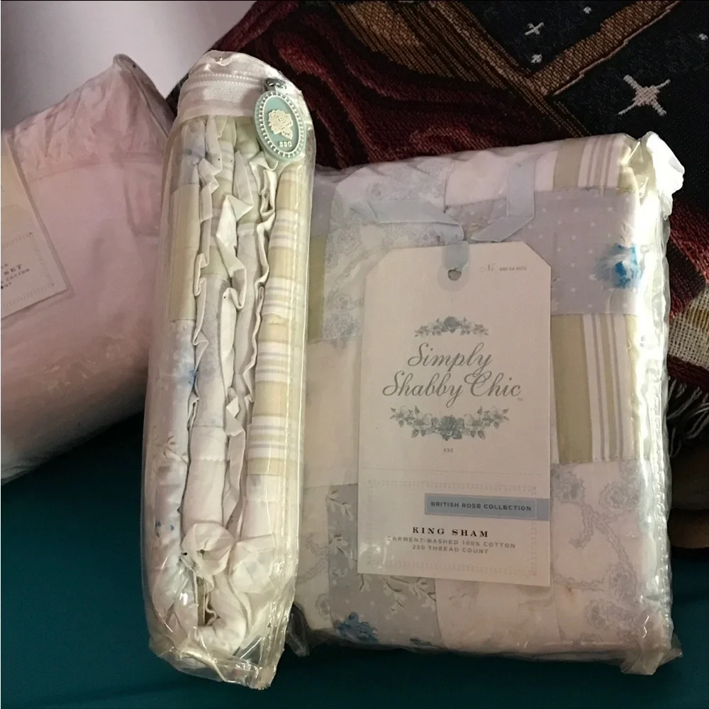 NIP Simply Shabby Floral‎ King Sham Set of 2 Farmhouse French Cottage a801